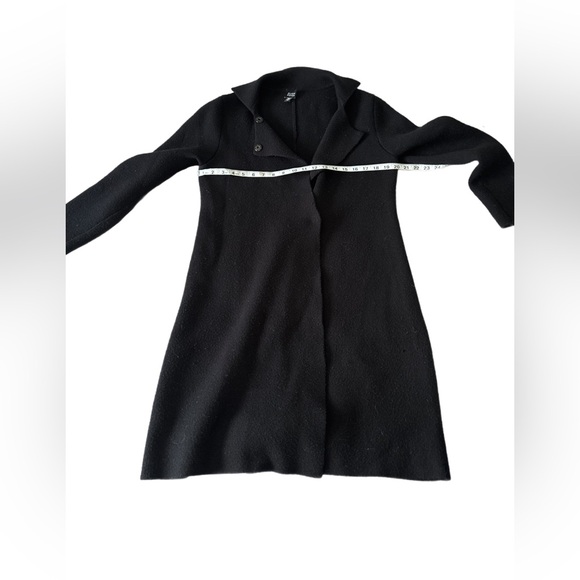 Eileen Fisher | Black Knit Wool Sweater Jacket - Picture 6 of 6